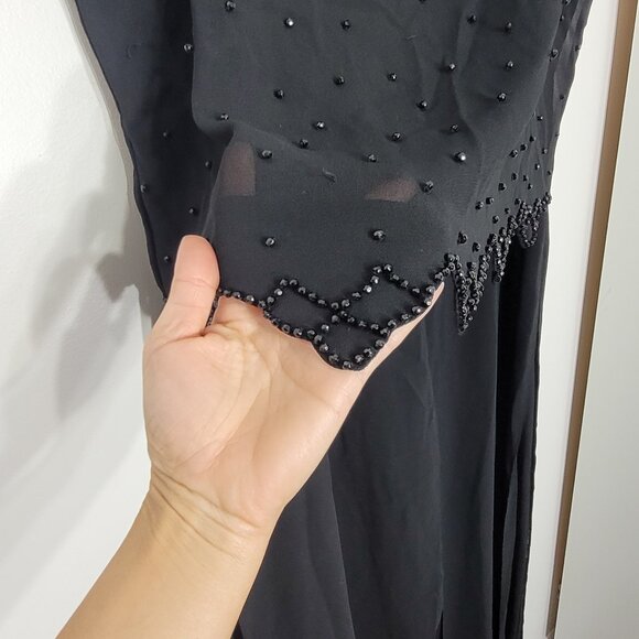 Jessica Black Evening Romper Faux Dress Sheer Back Zip Sleeveles Bead Detail 16P - Picture 4 of 12